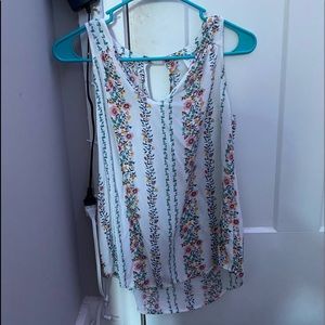 White, floral tank top!! great for summer time, and very cute!!